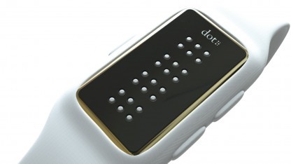 Dieses Bild zeigt die Smart Watch von Dot mit Braille Anzeige